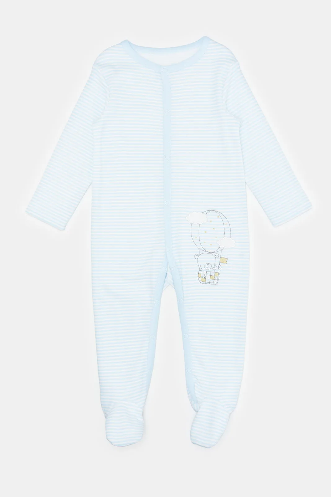 Baby Blue Printed Sleepsuit