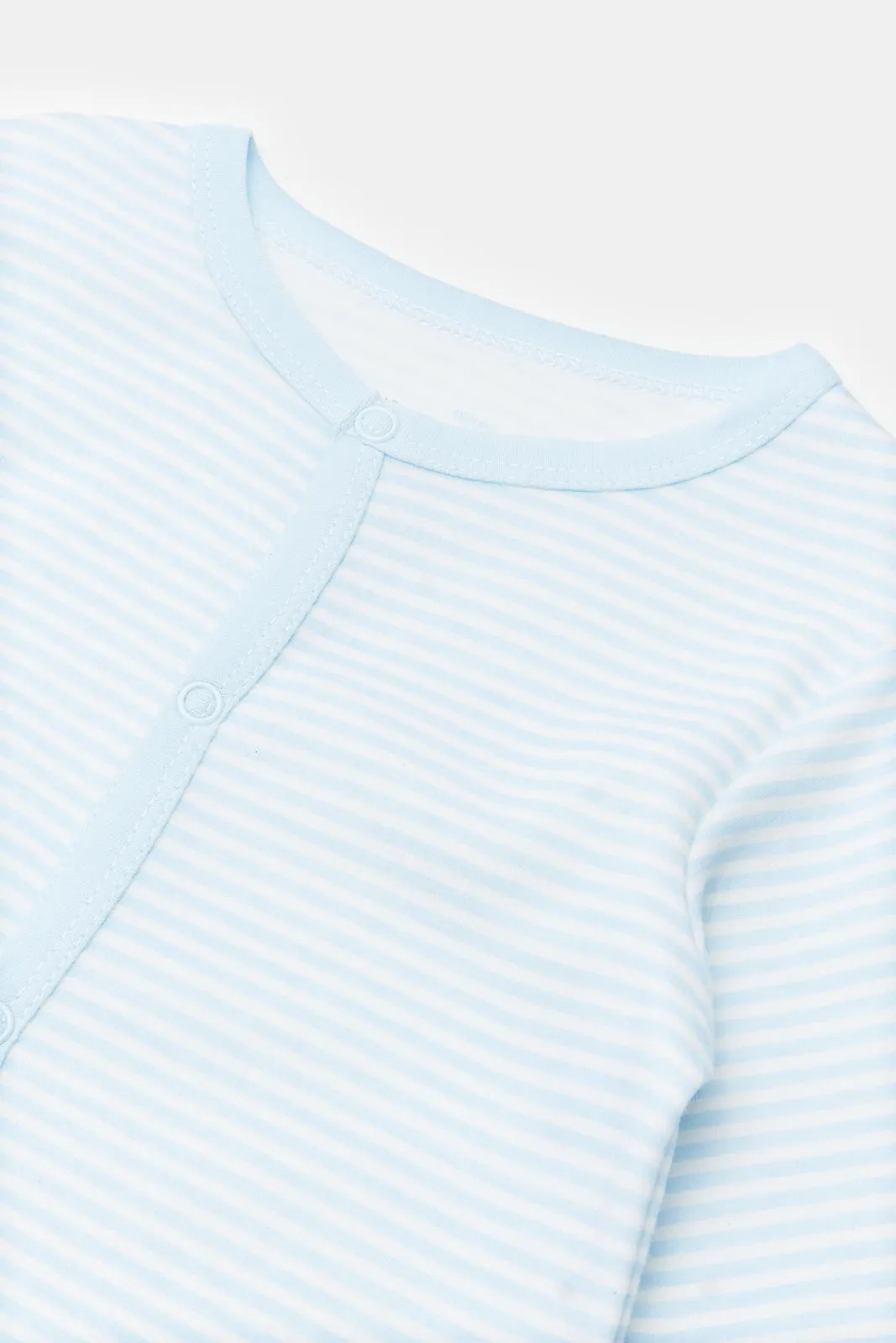 Baby Blue Printed Sleepsuit