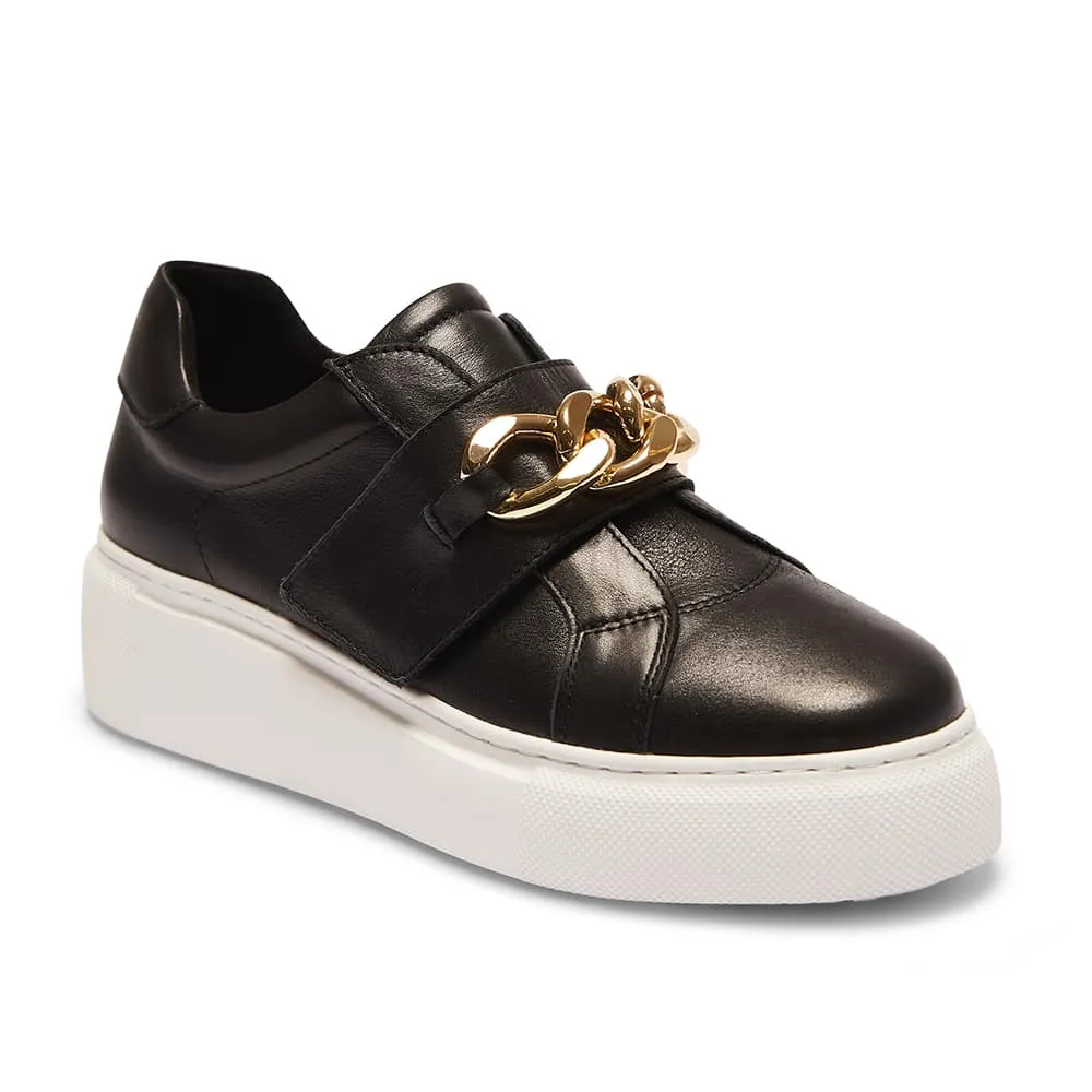 Babylon Sneaker in Black And Gold Leather