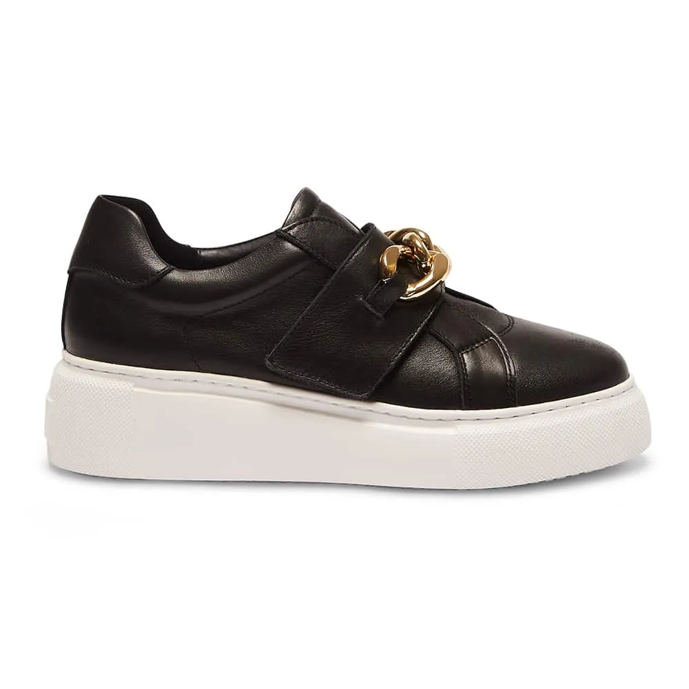 Babylon Sneaker in Black And Gold Leather