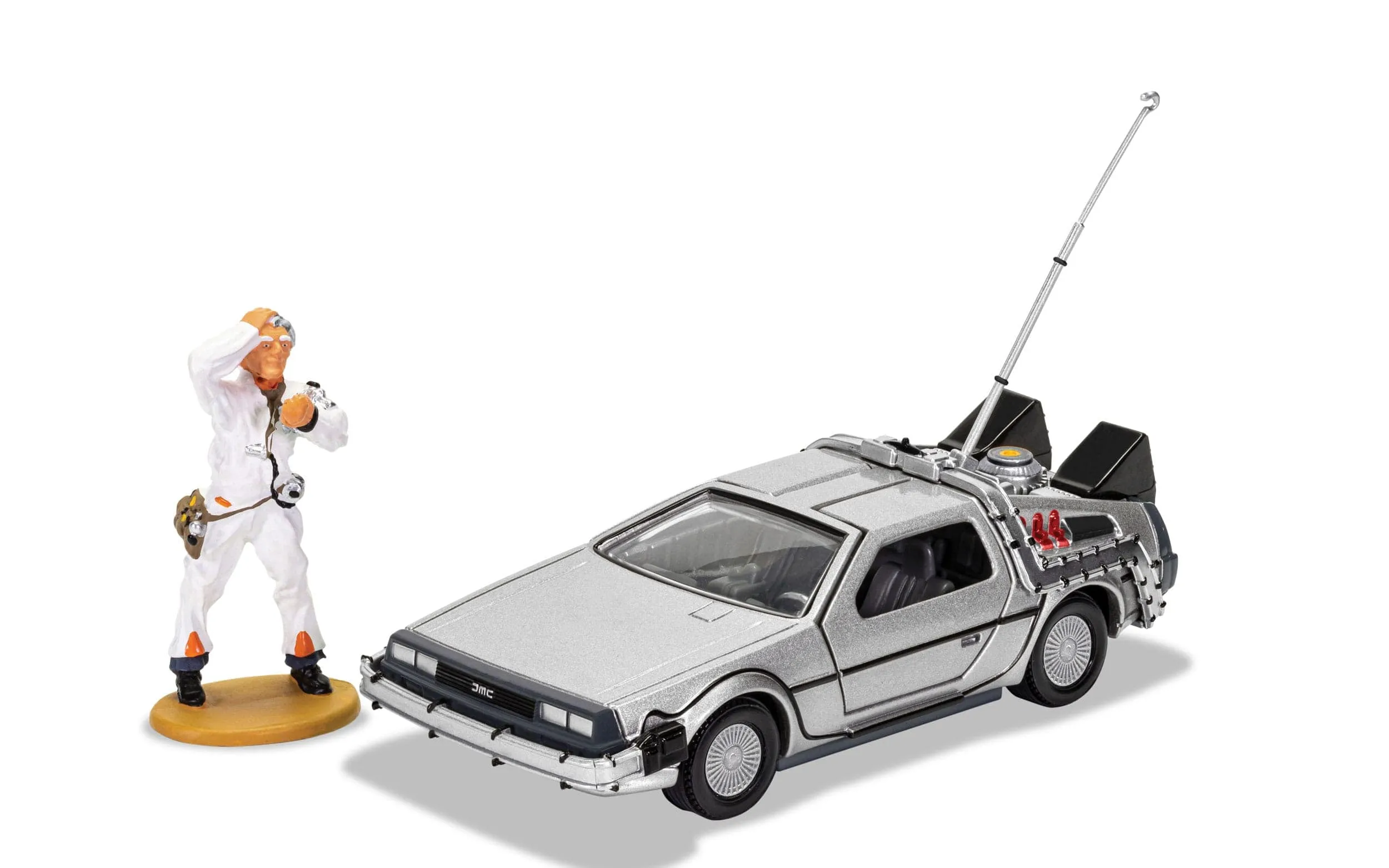 Back to the Future Diecast Model 1/36 DeLorean and Doc Brown Figure