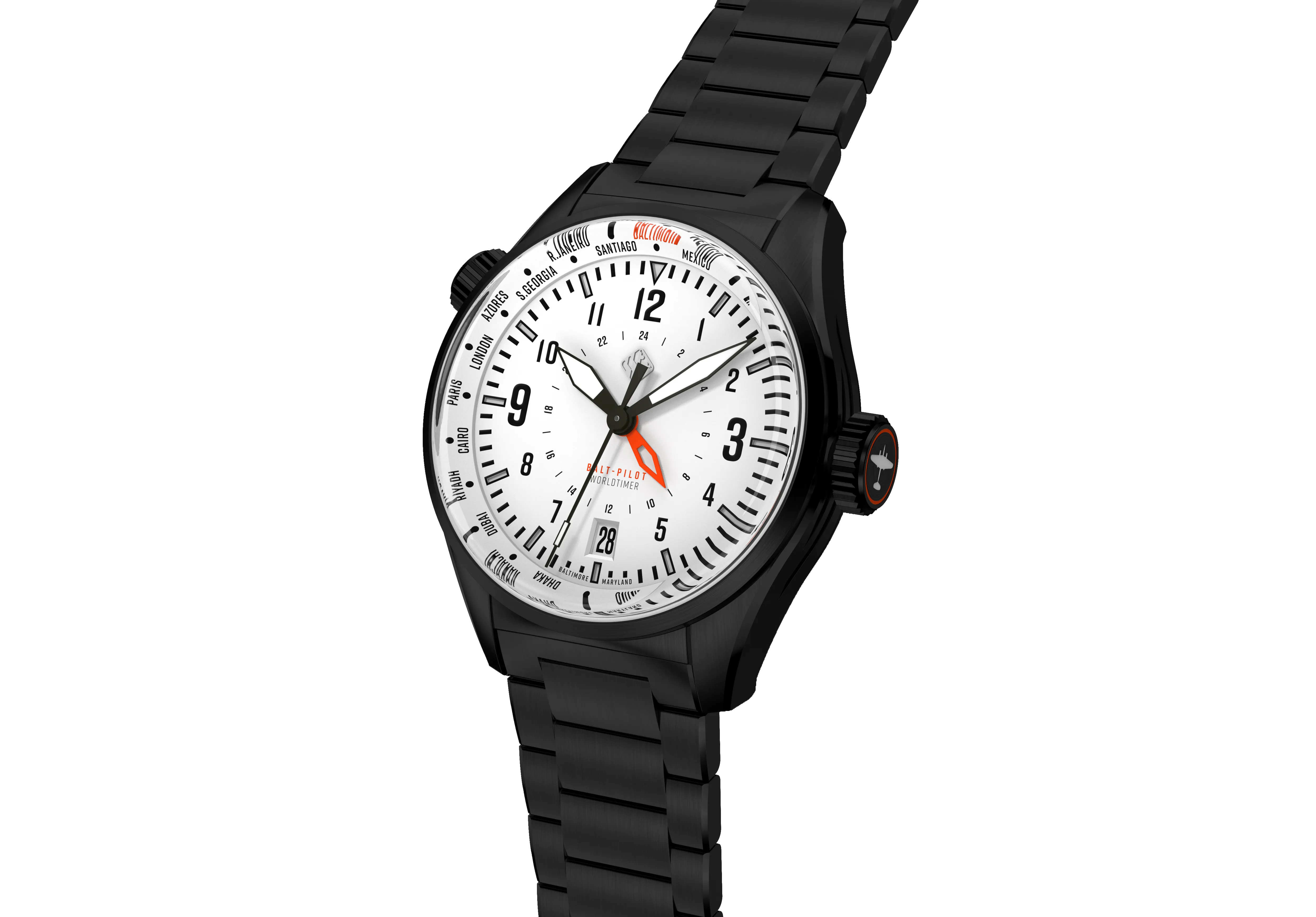 Balt-Pilot Worldtimer DLC Polar White