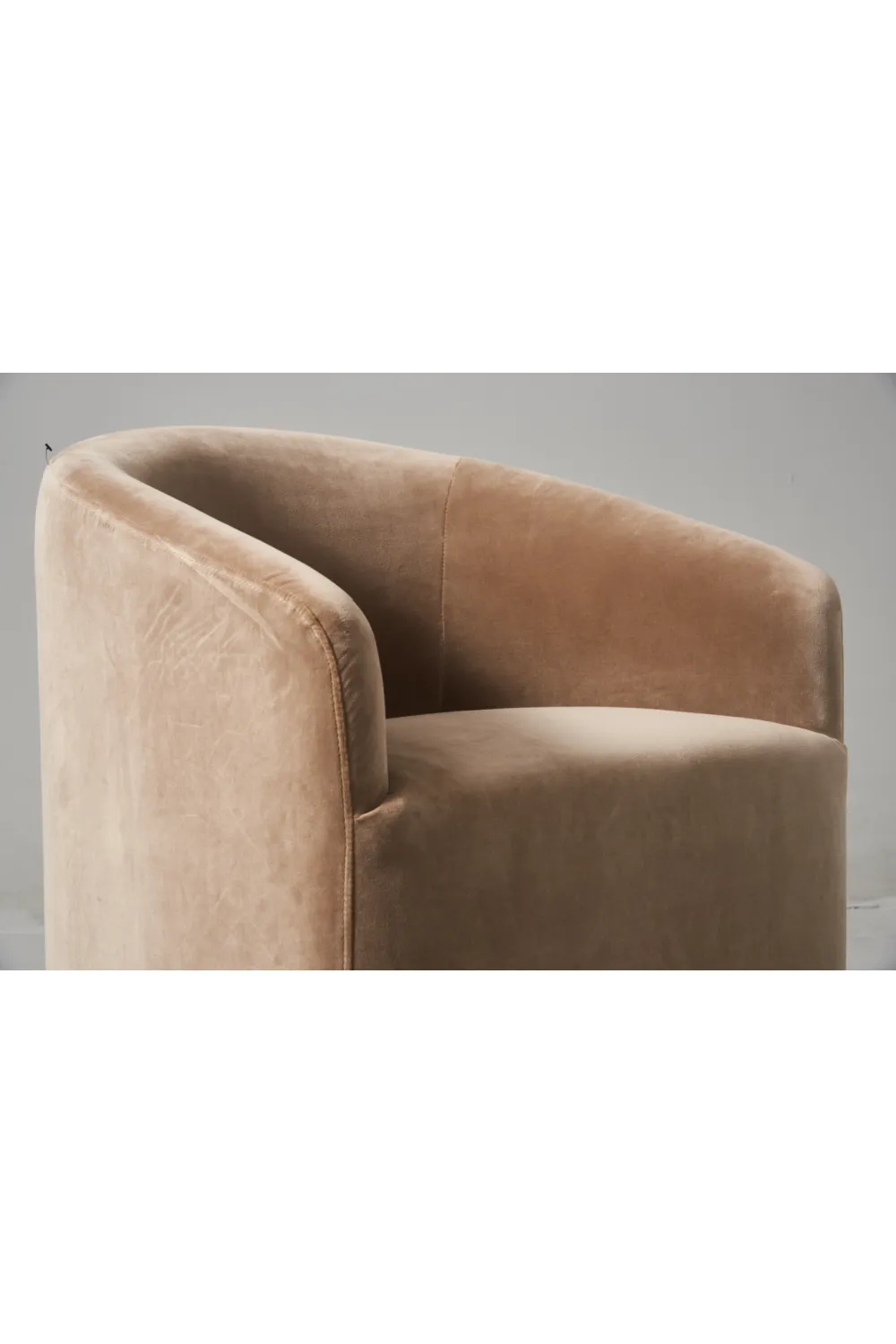 Beige Velvet Tub Dining Chair | Andrew Martin Alto