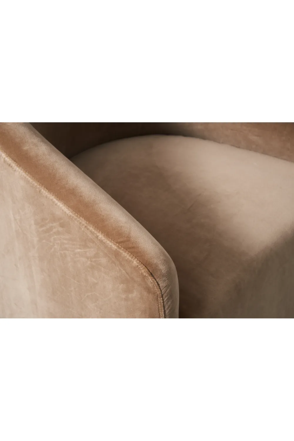 Beige Velvet Tub Dining Chair | Andrew Martin Alto