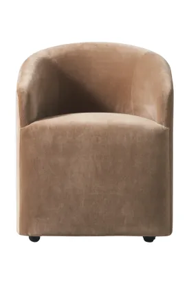 Beige Velvet Tub Dining Chair | Andrew Martin Alto