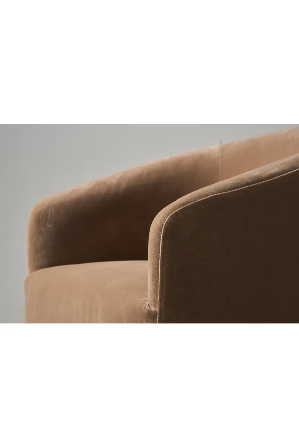 Beige Velvet Tub Dining Chair | Andrew Martin Alto