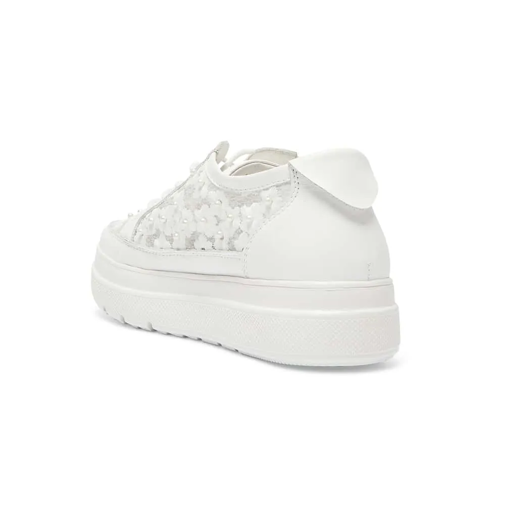 Benny Sneaker in White Pearl Leather