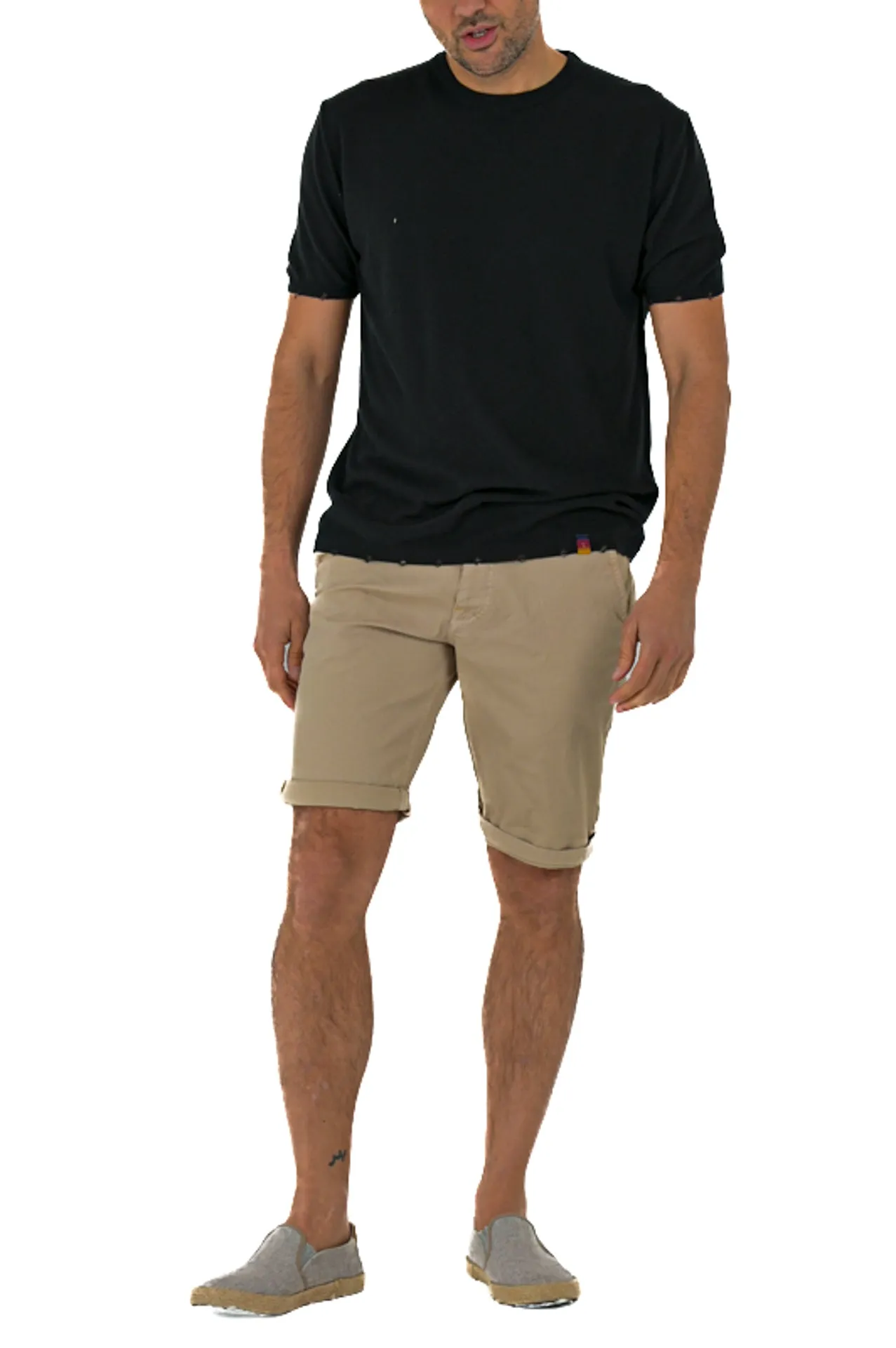 Bermuda in cotone slim Martin Maldive Beige SS24