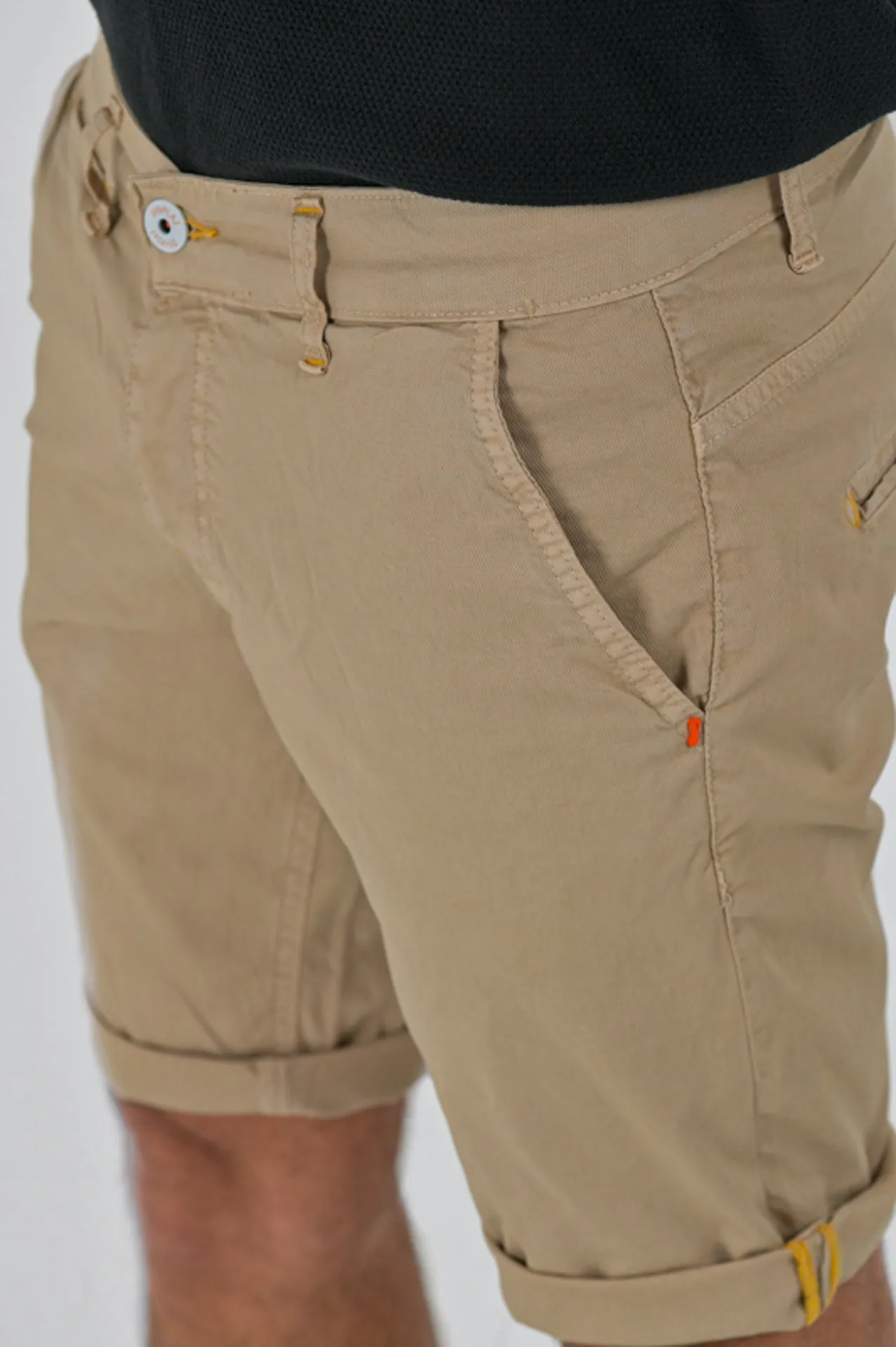 Bermuda in cotone slim Martin Maldive Beige SS24