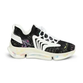 Black Floral Print Men's Shoes, Flower Print Best Comfy Men's Mesh Sports Sneakers Shoes (US Size: 5-12)