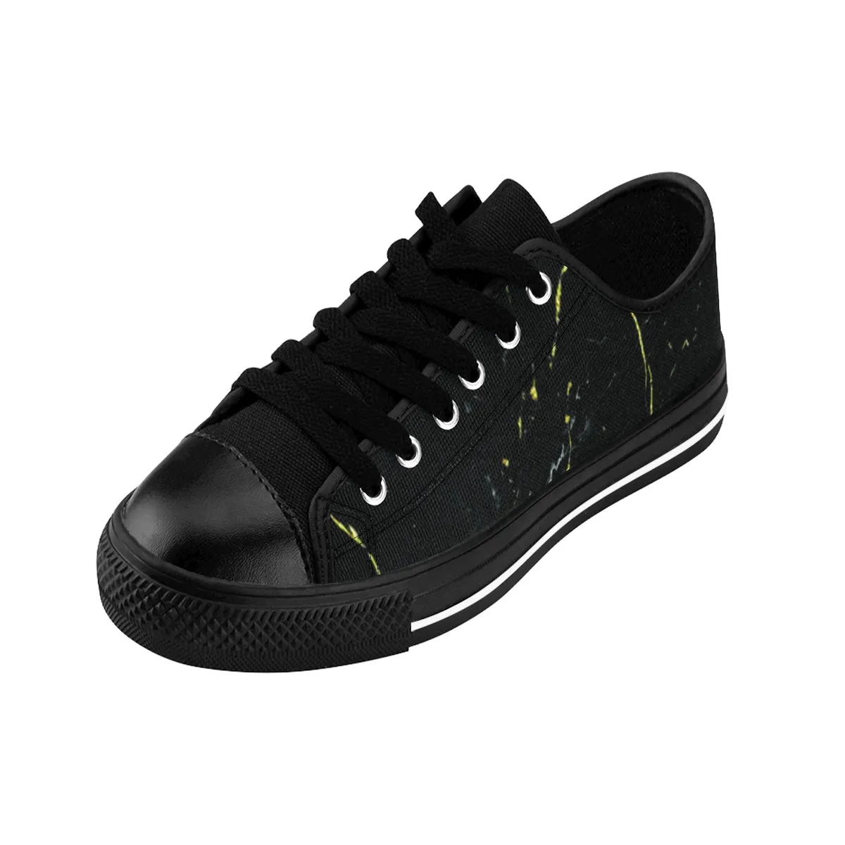 Black Marble Men's Sneakers, Best Designer Low Top Shoes Running Tennis Shoes Footwear