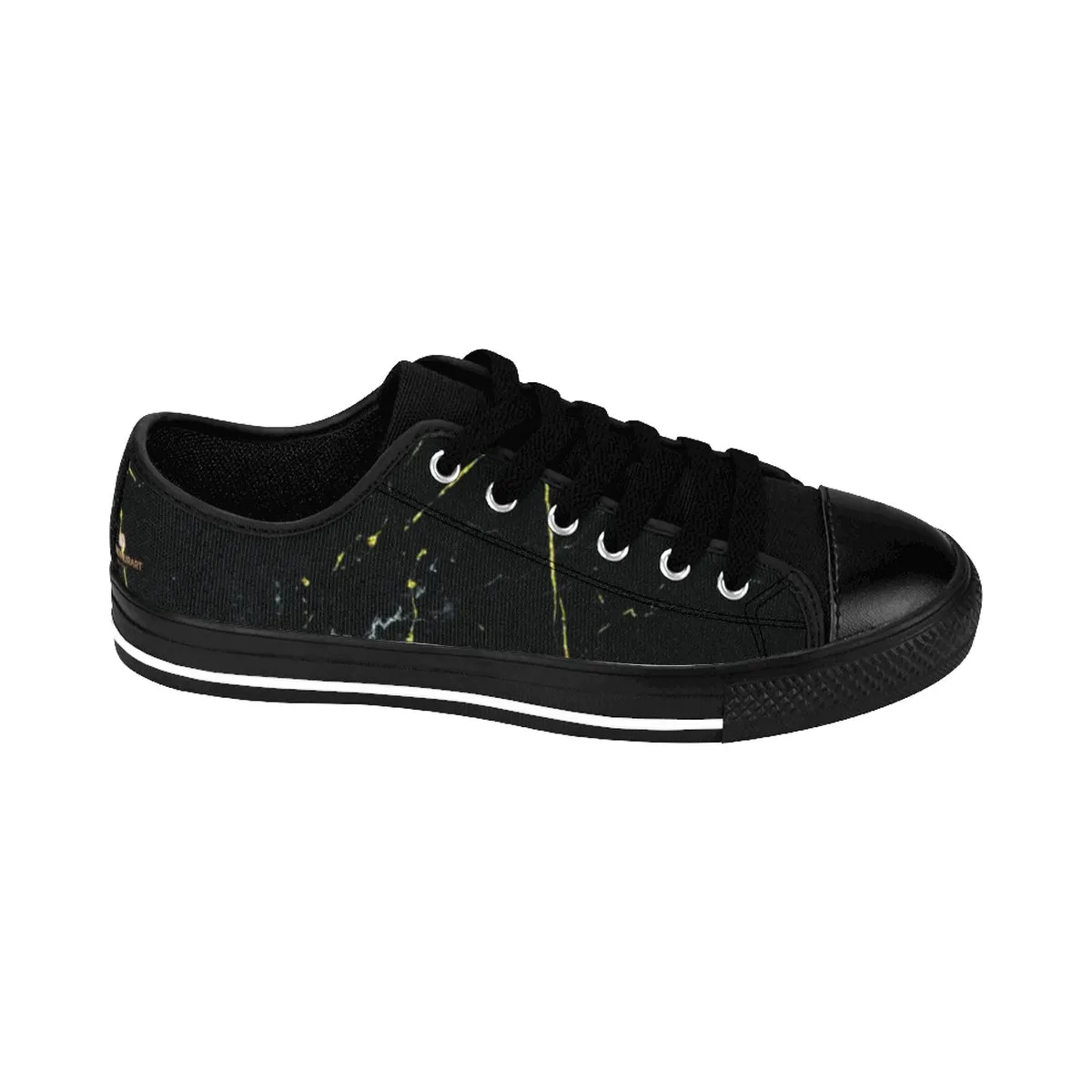 Black Marble Men's Sneakers, Best Designer Low Top Shoes Running Tennis Shoes Footwear