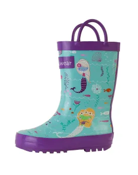 CHILDREN’S RUBBER RAIN BOOTS, MERMAIDS