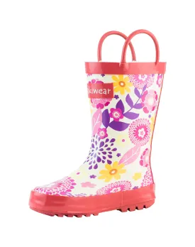 CHILDREN’S RUBBER RAIN BOOTS PINK FLOWERS