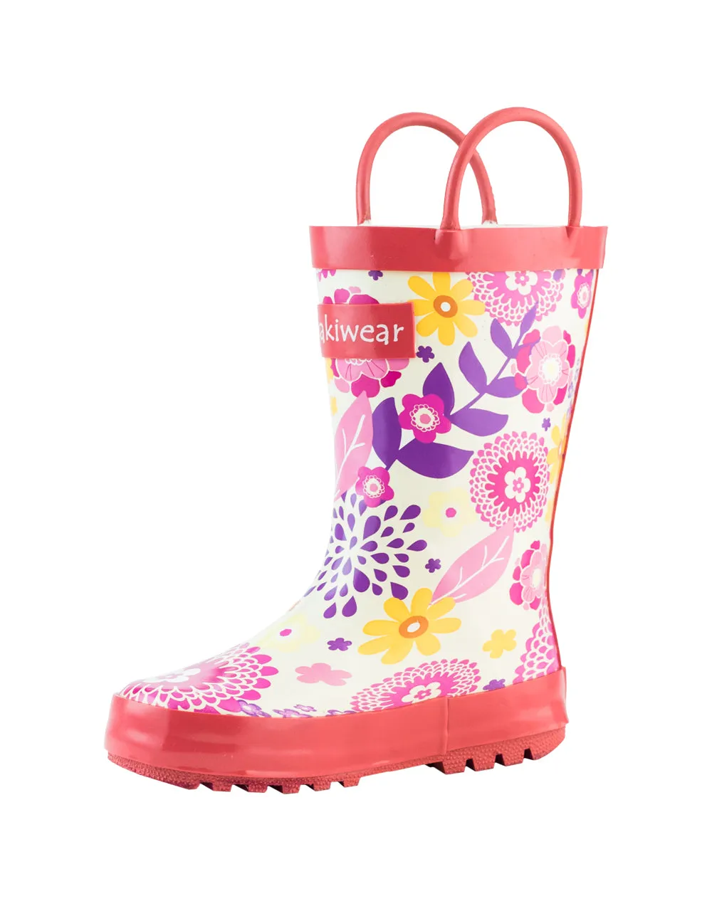 CHILDREN’S RUBBER RAIN BOOTS PINK FLOWERS