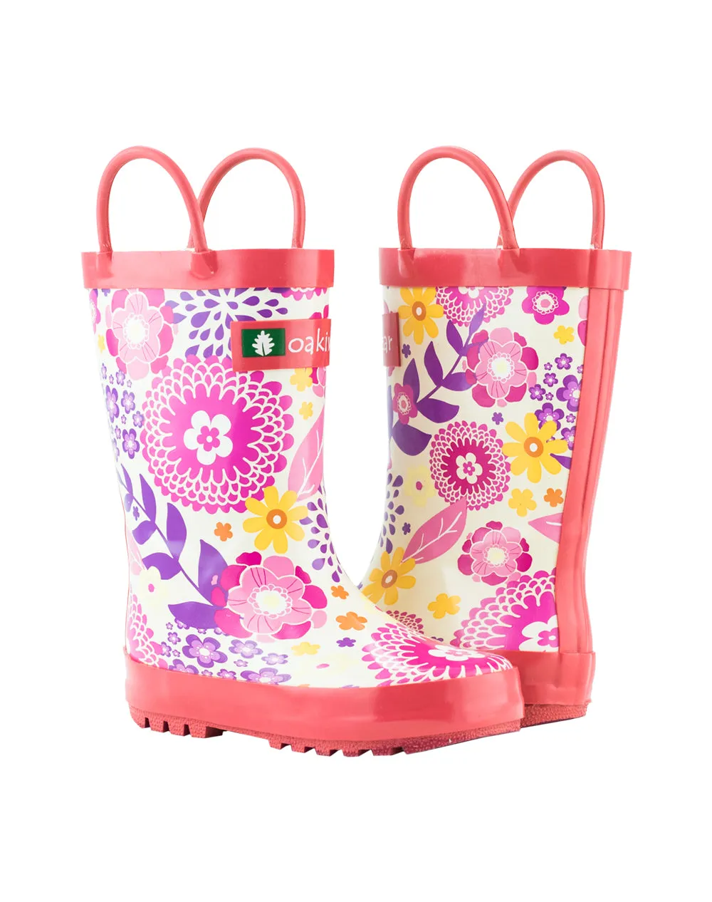 CHILDREN’S RUBBER RAIN BOOTS PINK FLOWERS