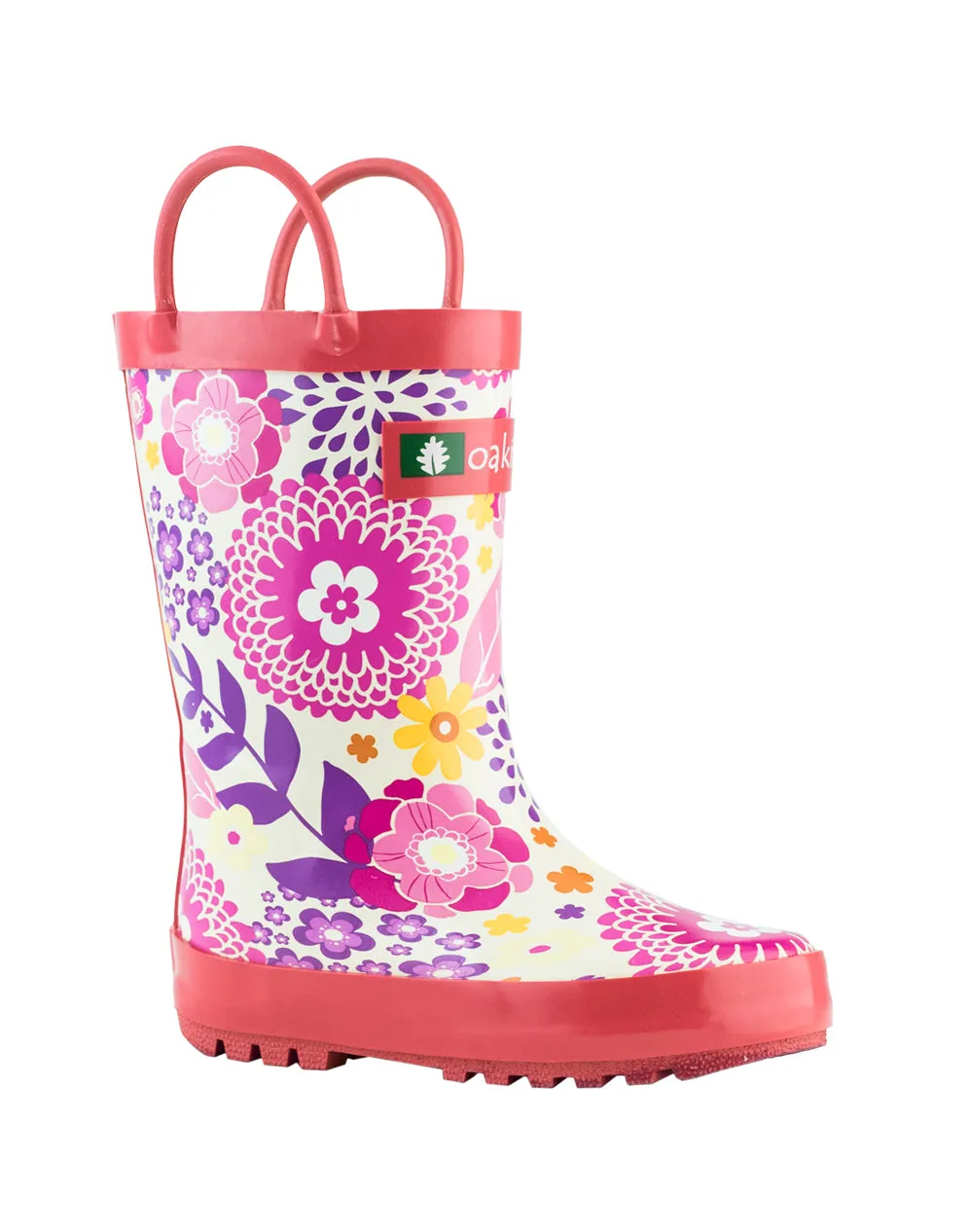 CHILDREN’S RUBBER RAIN BOOTS PINK FLOWERS