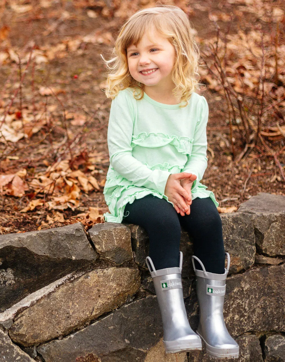 CHILDREN’S RUBBER RAIN BOOTS, SILVER