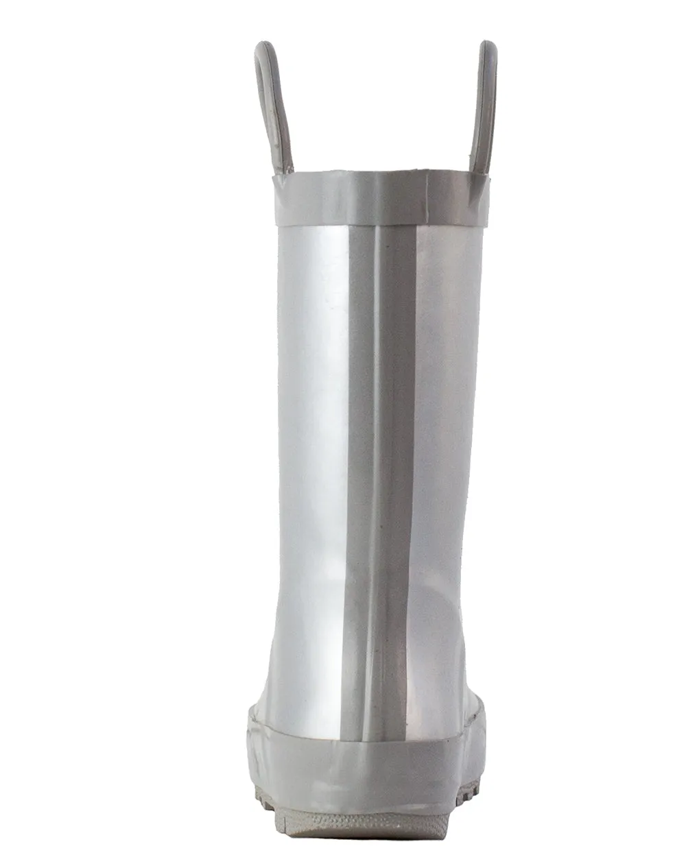 CHILDREN’S RUBBER RAIN BOOTS, SILVER