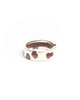 Classic Band Ring - 925 Sterling Silver / Brown Resin