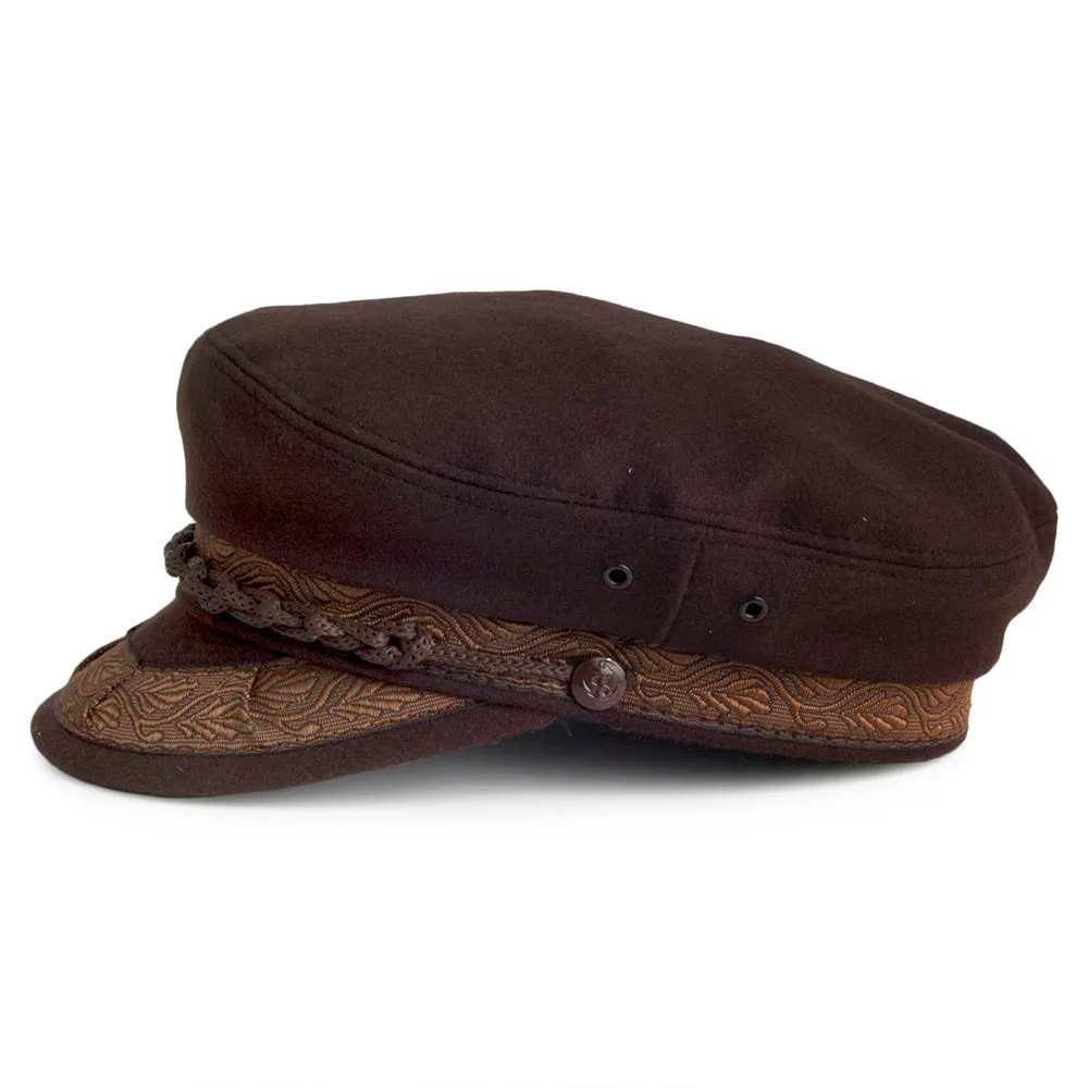 Classic Wool Greek Fisherman Cap - Brown