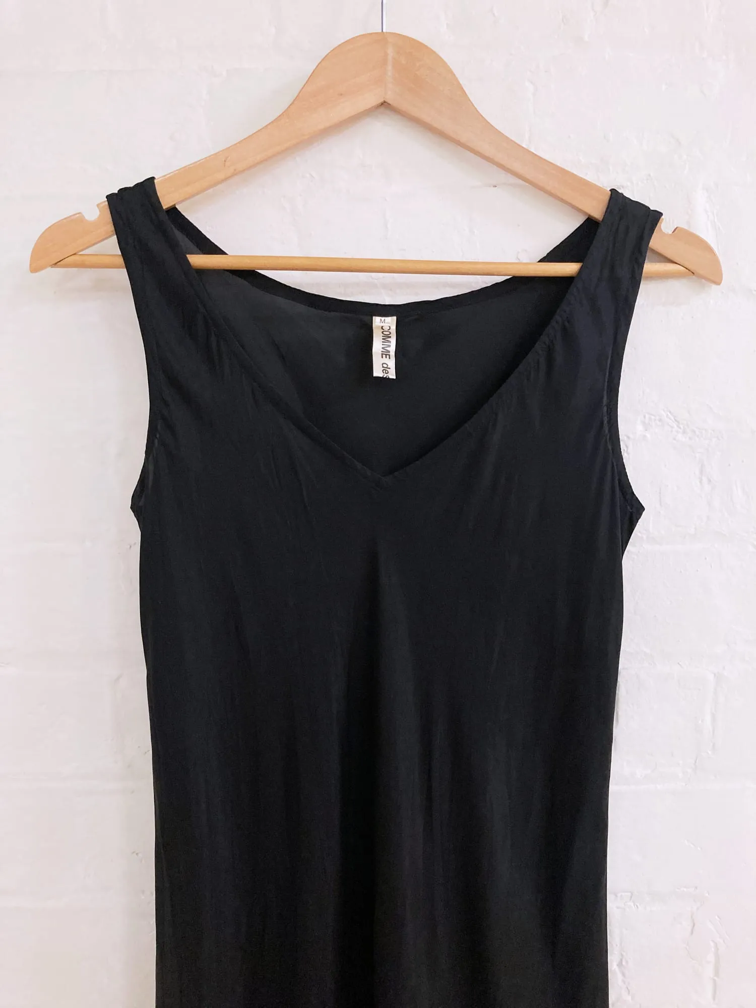 Comme des Garcons 1999 sheer black cupra sleeveless dress