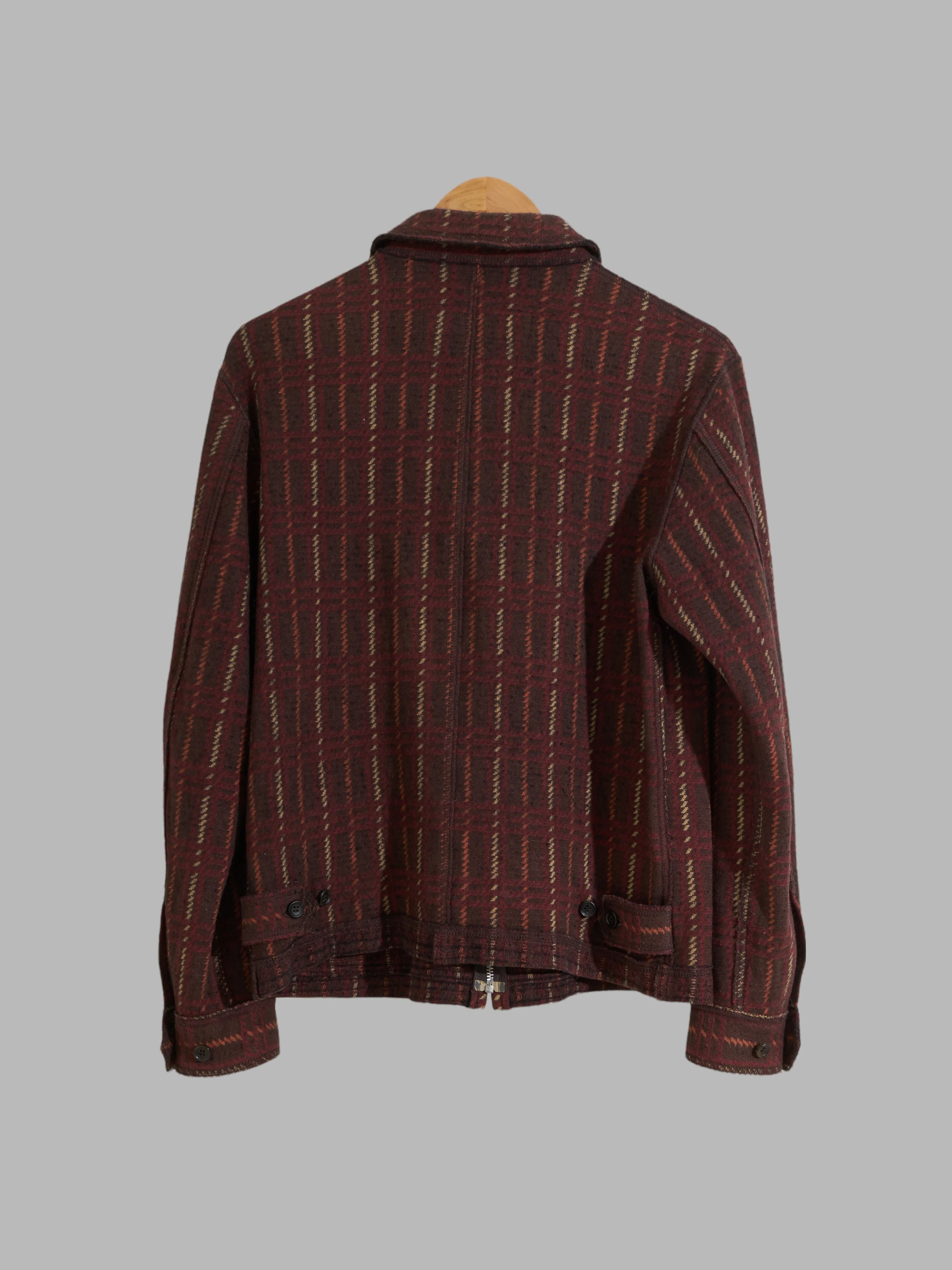 Comme des Garcons Homme 2004 brown wool striped zip jacket - S