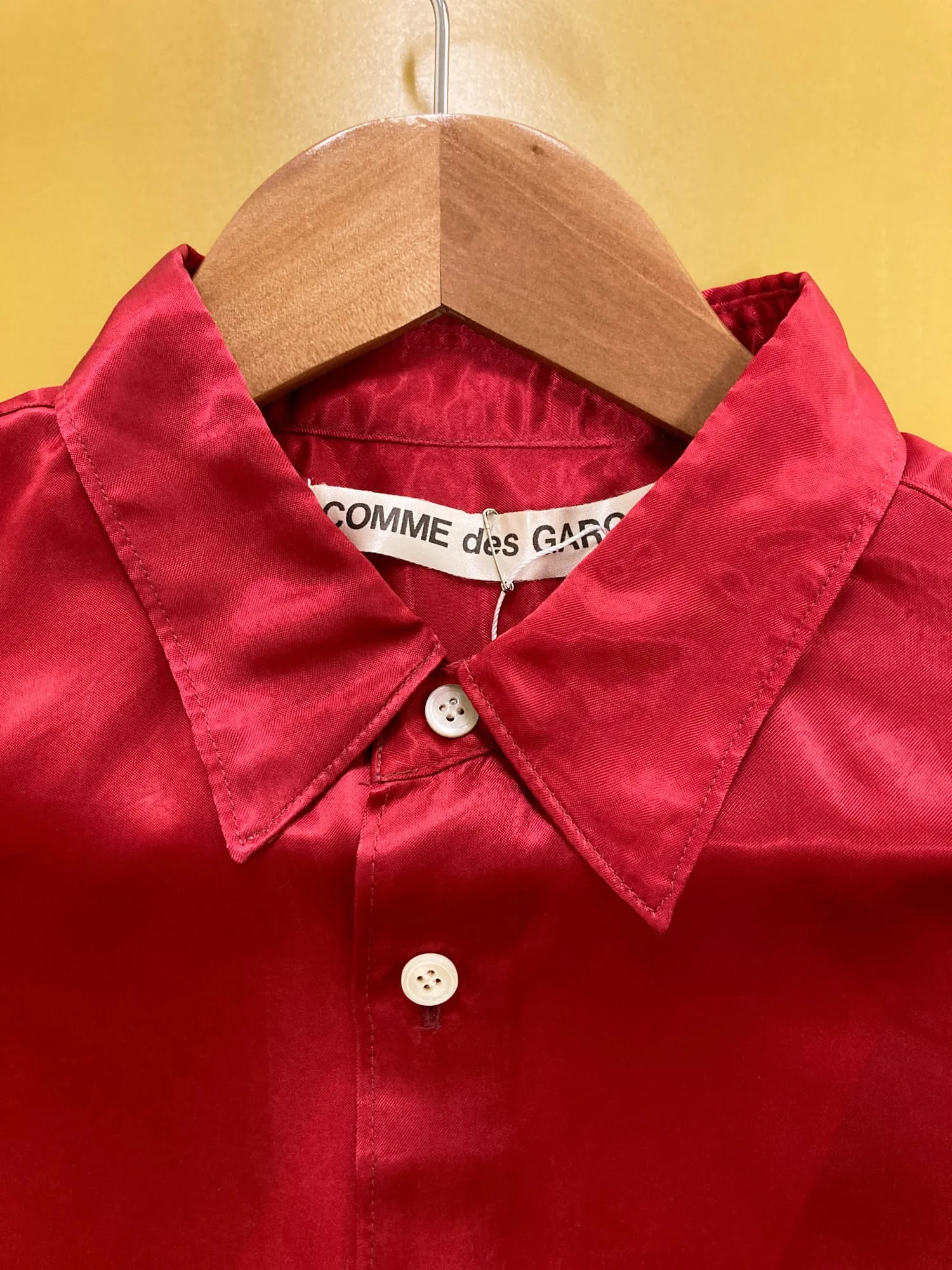 Comme des Garcons SS1995 red cupra satin shirt