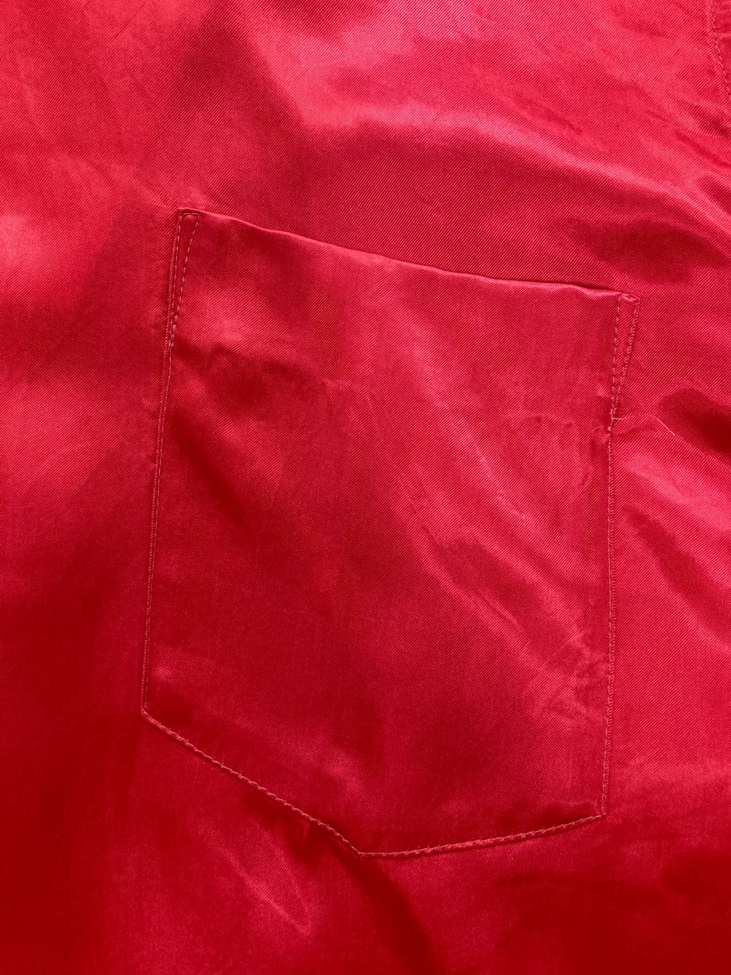 Comme des Garcons SS1995 red cupra satin shirt