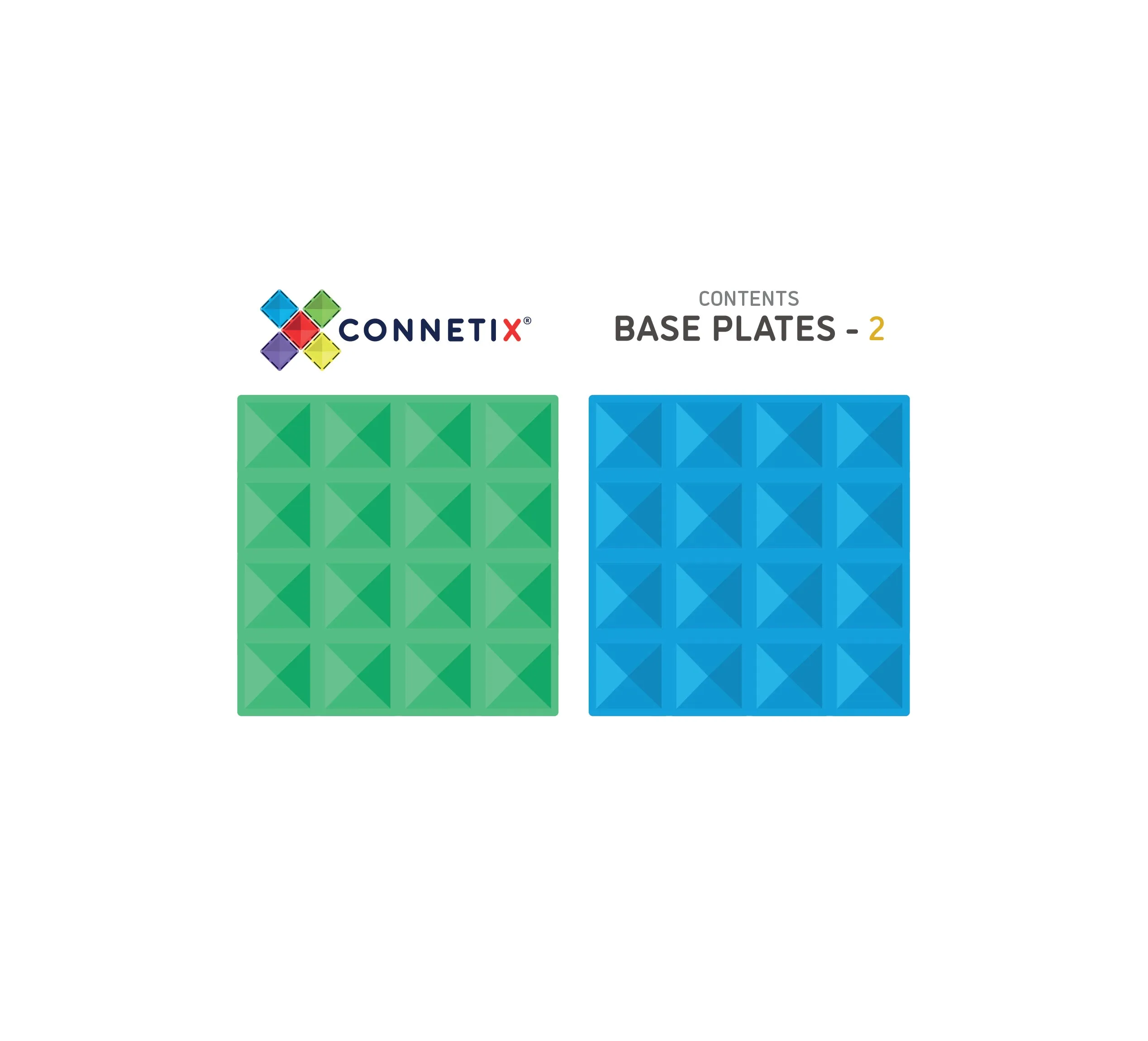 Connetix Tiles - 2 Piece Base Plate Pack - Green & Blue