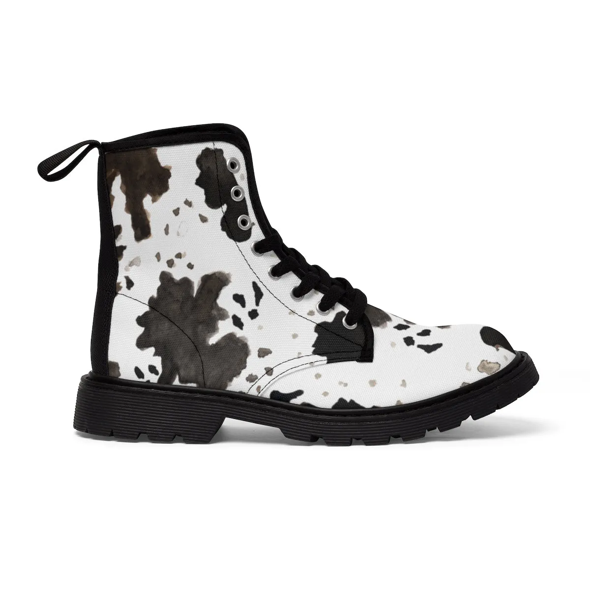 Cow Print Men's Boots, Anti Heat Moisture Hiking Winter Boots For Men (US Size: 7-10.5)