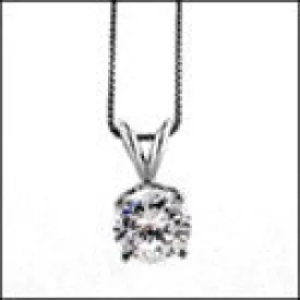 Cubic Zirconia Cz 1.5 Round Single Stone Pendant