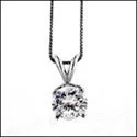 Cubic Zirconia Cz 1.5 Round Single Stone Pendant