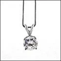 Cubic Zirconia Cz .50 Round Solitaire Pendant