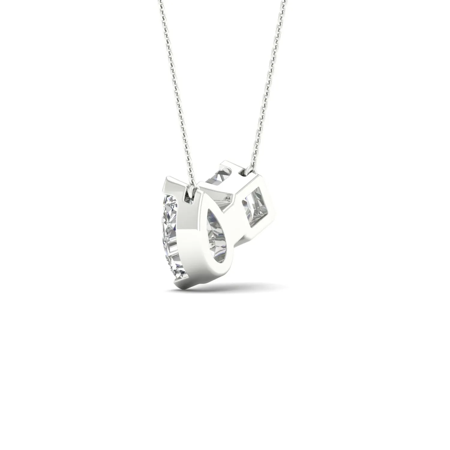 Cushion Pear Diamond Two-Stone Necklace