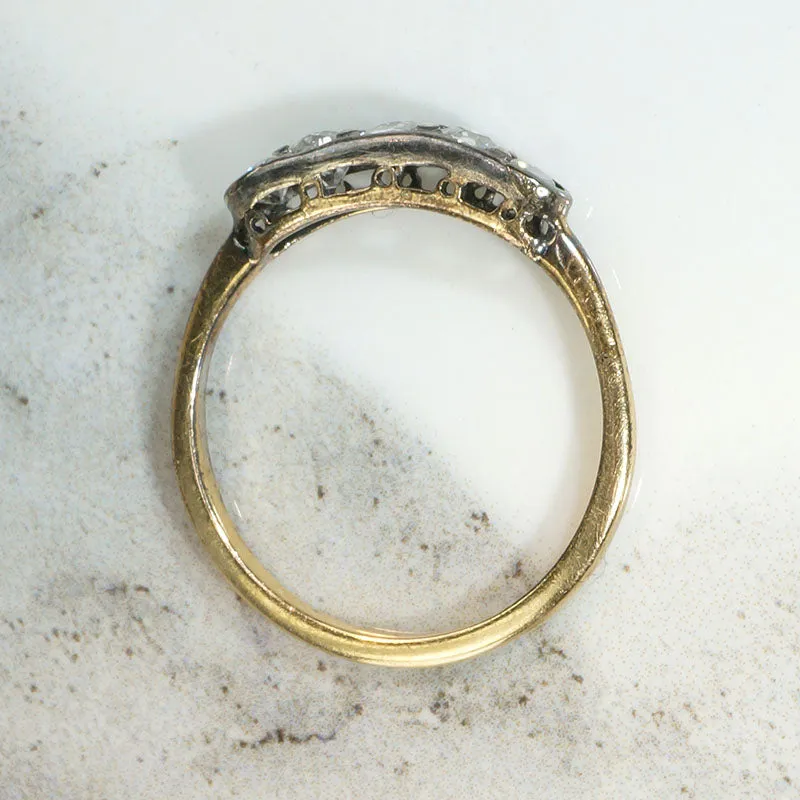 Delightful Old Diamonds in Silver & Gold Band