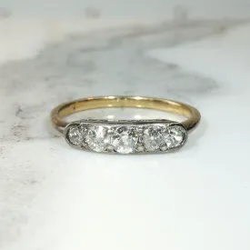 Delightful Old Diamonds in Silver & Gold Band