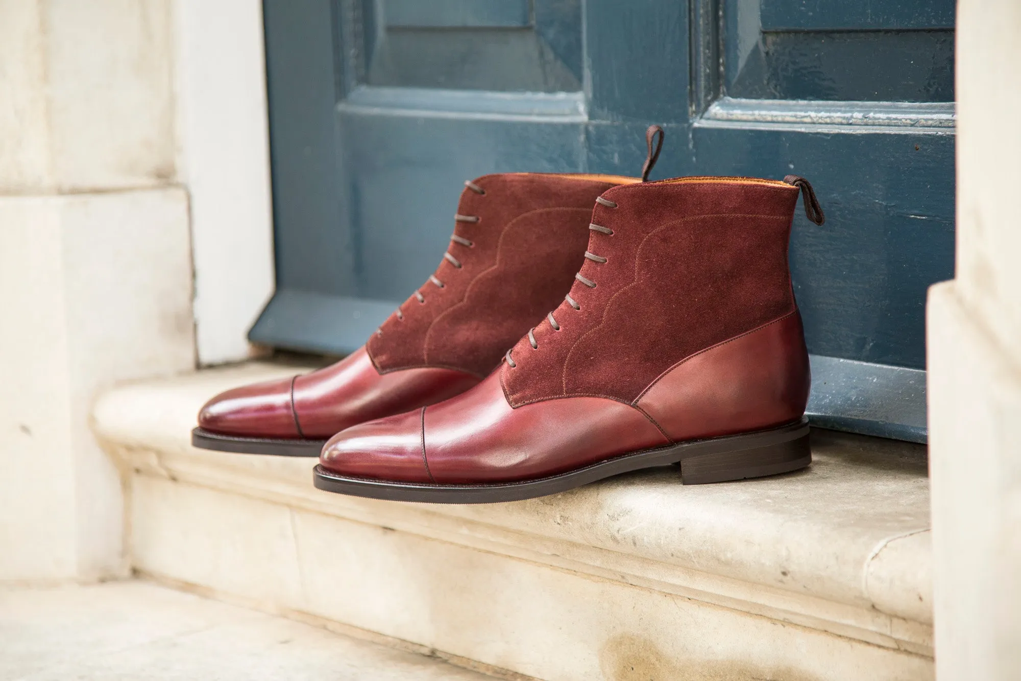 Delridge - MTO - Burgundy Calf / Burgundy Suede - TMG Last - Double City Rubber Sole