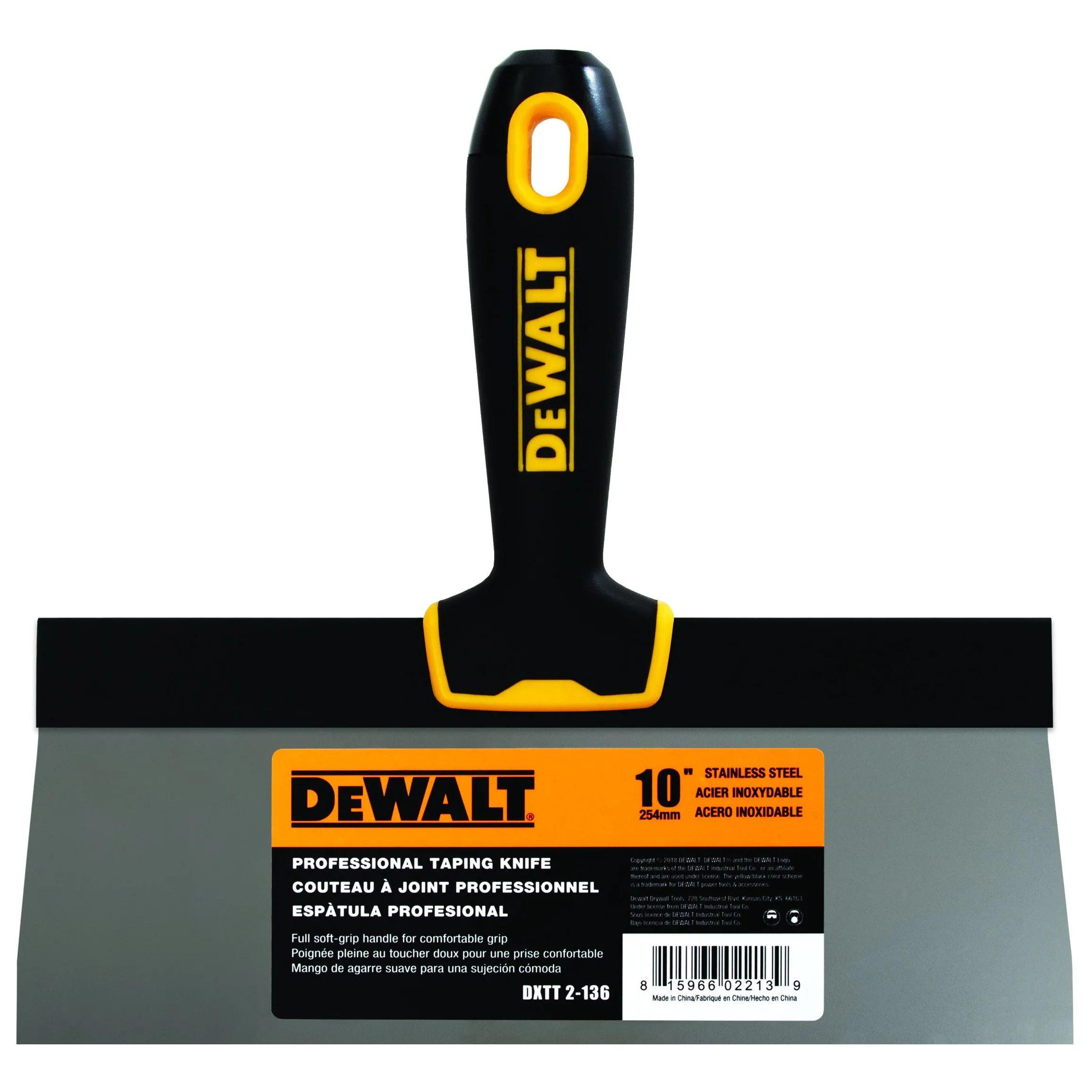 DeWalt Stainless Steel Taping Knife – Soft Grip Handle