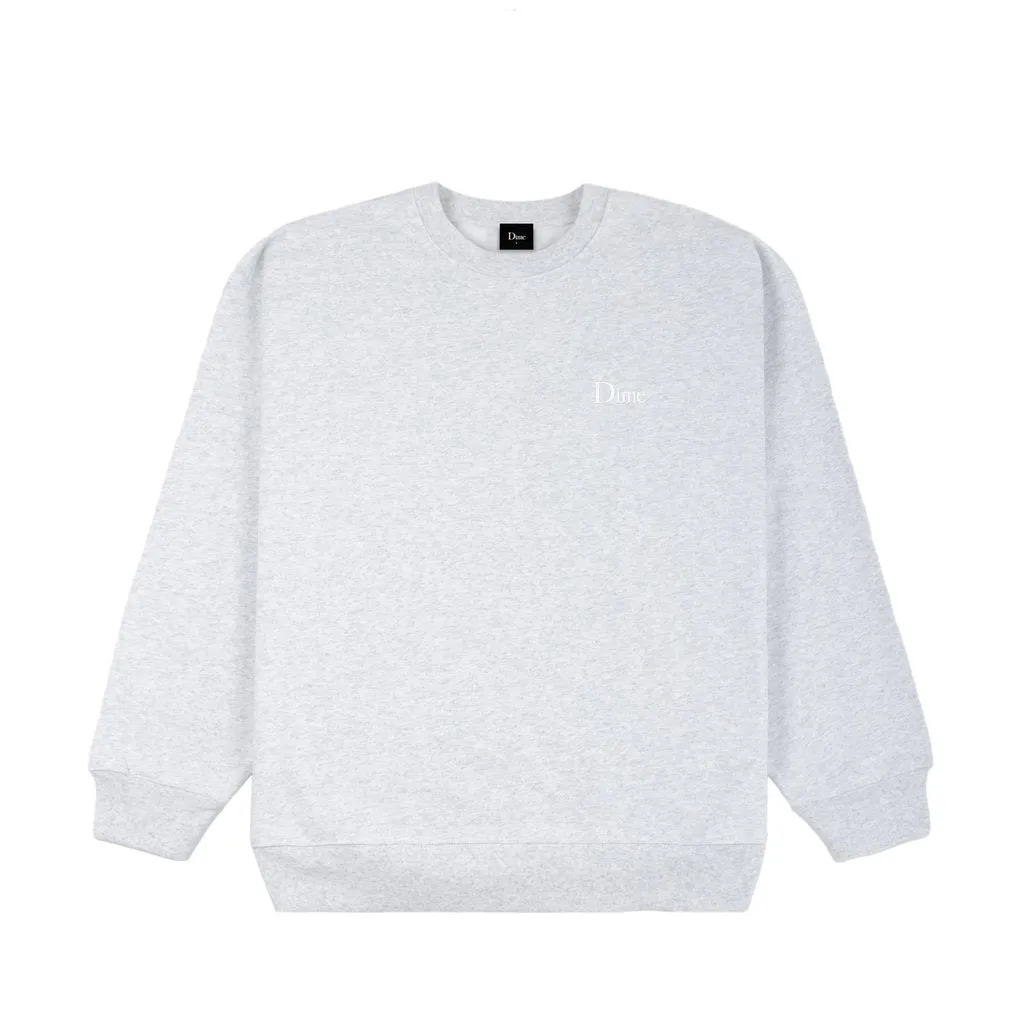 DIME CLASSIC SMALL LOGO CREWNECK - ASH GRAY