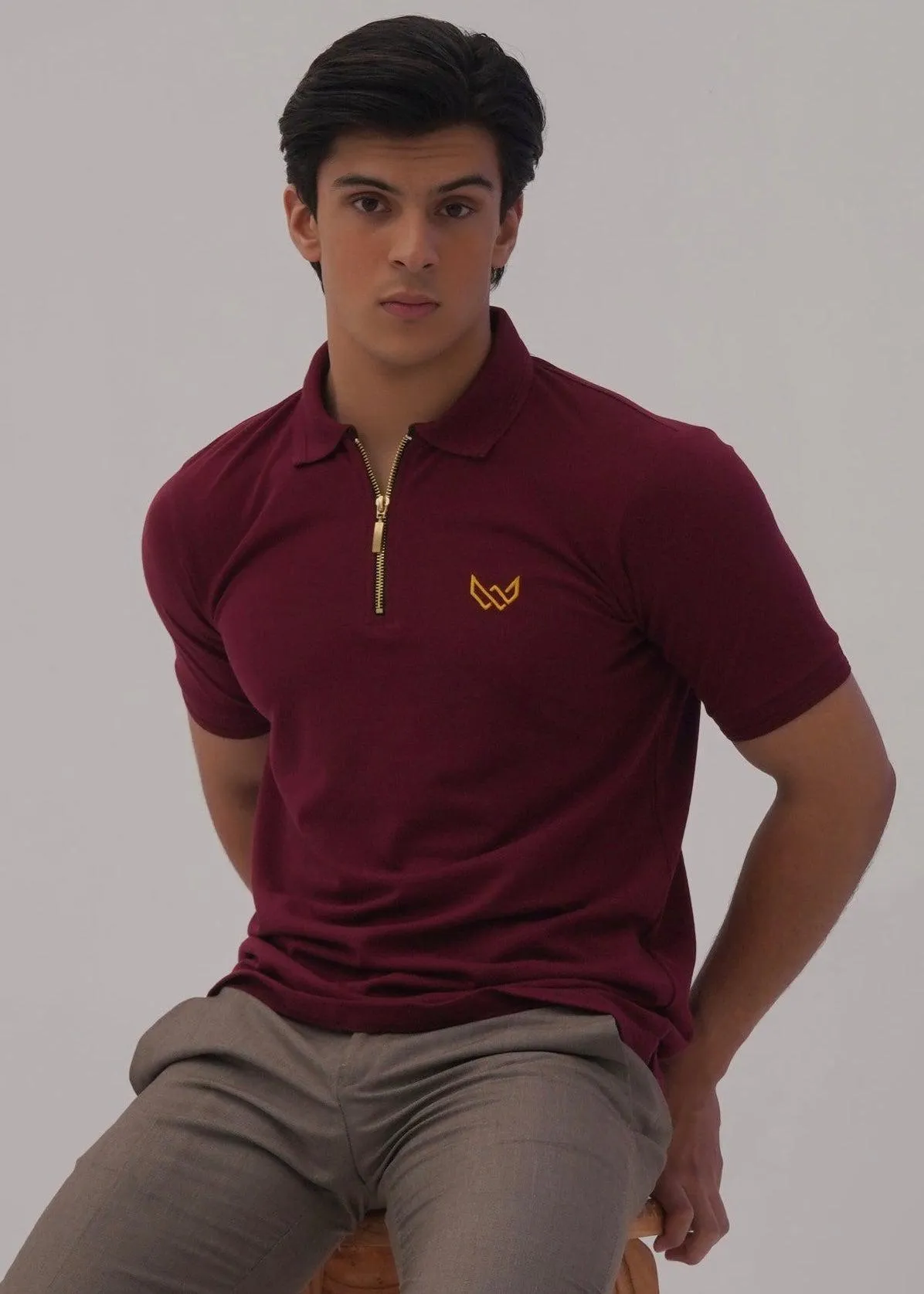 Elite Maroon/Gold Superior Polo