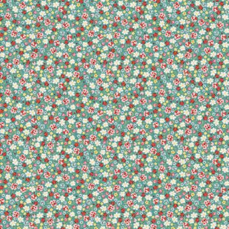 Fabric PINKIE PROMISE BLUE by Elea Lutz from the My Favorite Things Collection for Poppie Cotton, # FT23711