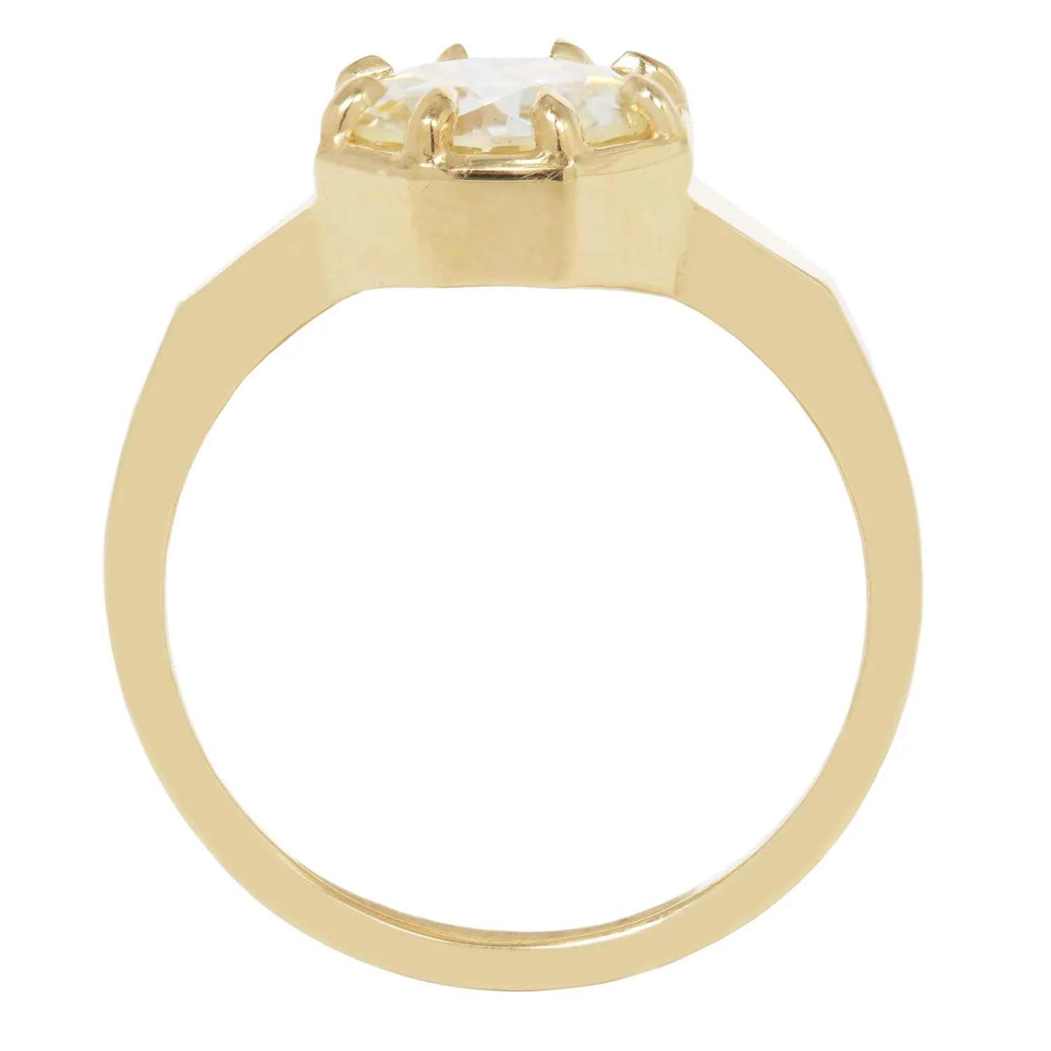 Gilded Diamond Octagon Ring