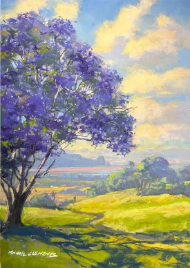 Greeting Card "Jacarandas at Waiakoa" by Michael Clements