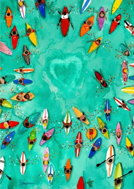 Greeting Card "Paddle Out Heart" by Sarah Houglum