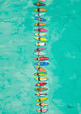 Greeting Card "Paddle Out Line #23" by Sarah Houglum