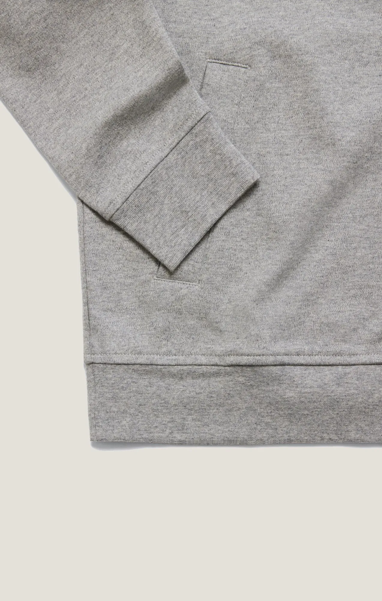 High Neck Zip-Up Sweatshirt In Grey Melange