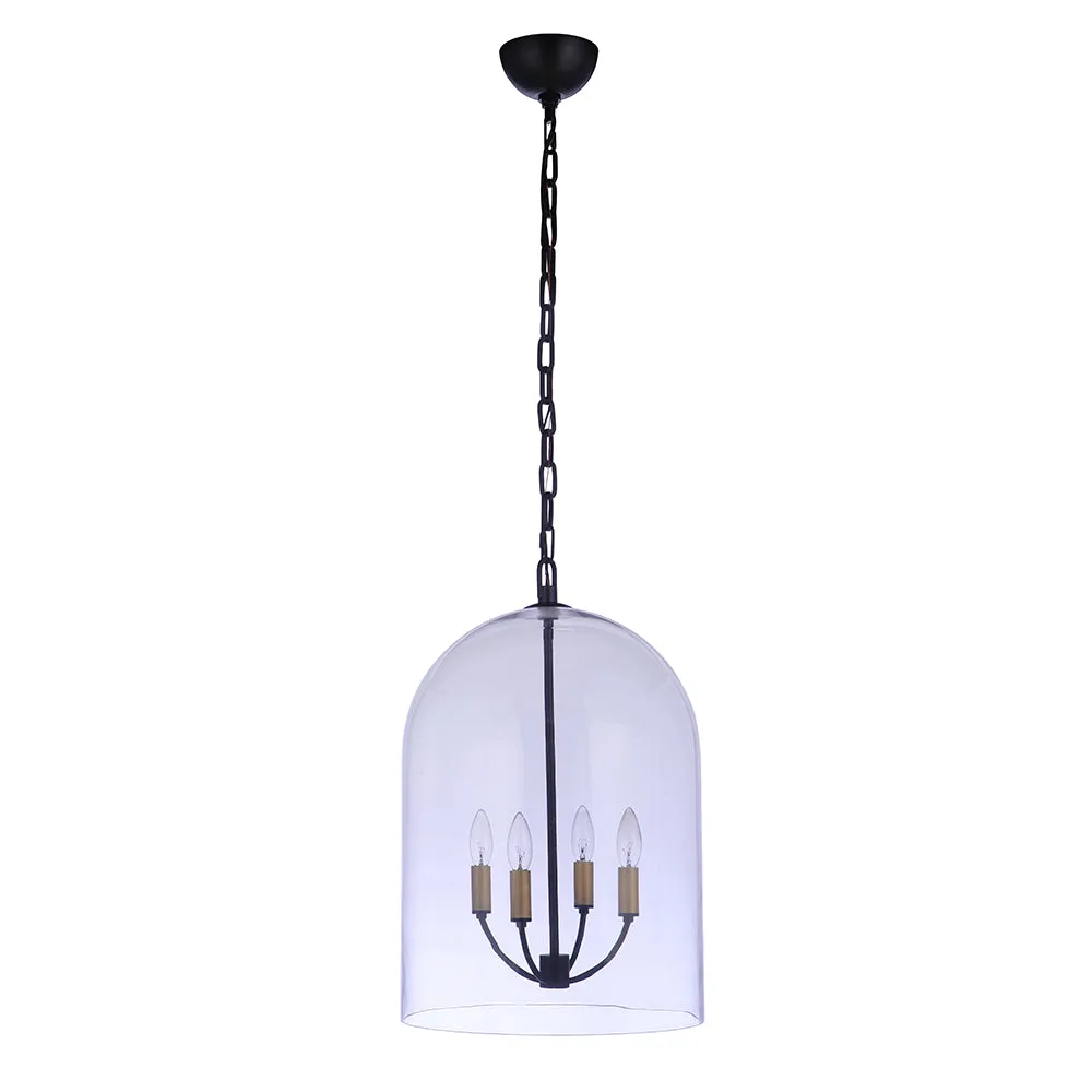 Isabella Four Light Chandelier - Black/Gold