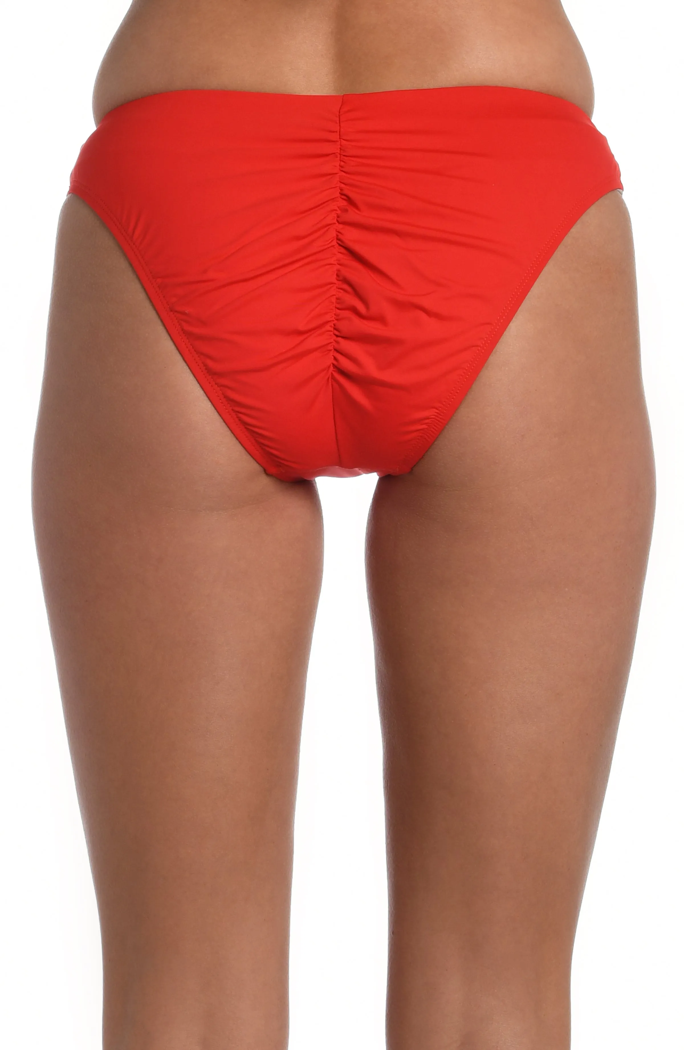 Island Goddess Scoop Front Ruched Back Bottom - Cherry - FINAL SALE