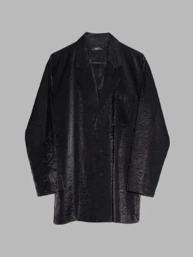 Issey Miyake Permanente shiny black three button blazer - M